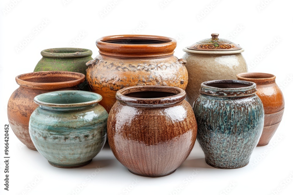 Collection of Rustic Ceramic Pots Collection of Rustic Ceramic Pots