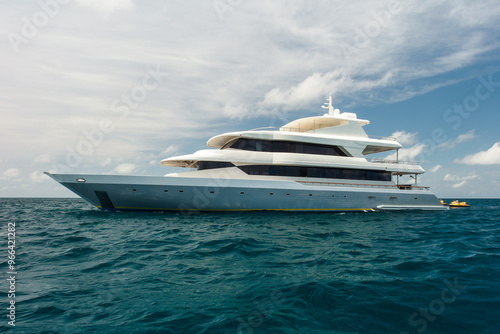 Luxury expensive yacht on the open sea