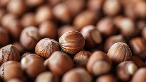 Wallpaper Mural Close-up view of fresh hazelnuts. The background features more hazelnuts. Torontodigital.ca
