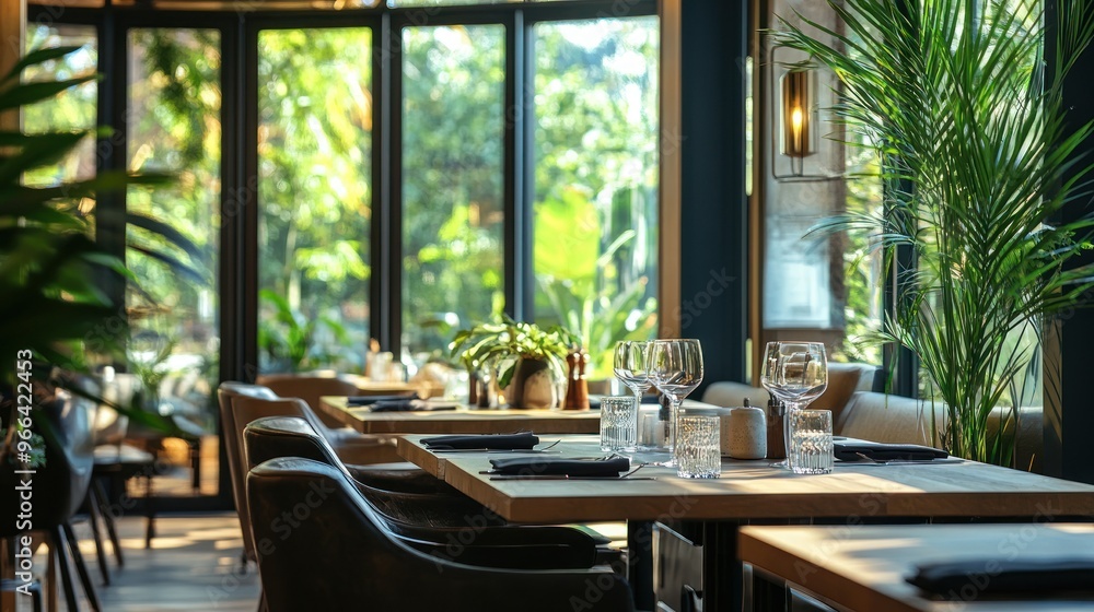 Restaurant Interior with Sunlight Restaurant Interior with Sunlight
