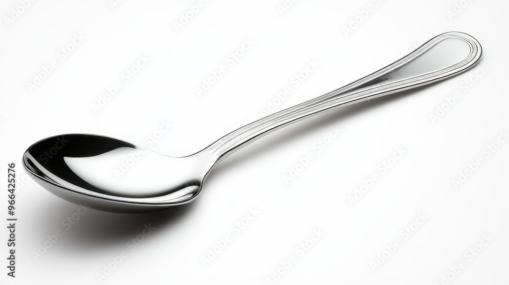 Shiny Silver Spoon Isolated on White Background Shiny Silver Spoon Isolated on White Background