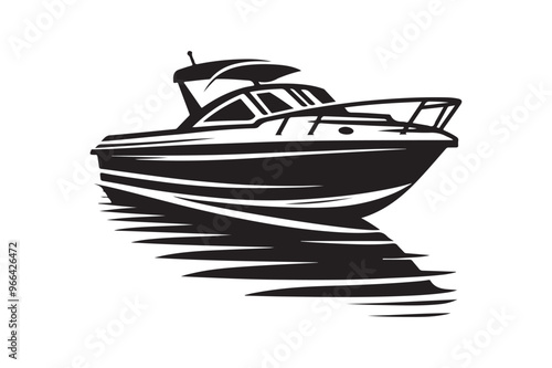 Download Motorboat Silhouette Vector Graphics – Perfect for Design Projects