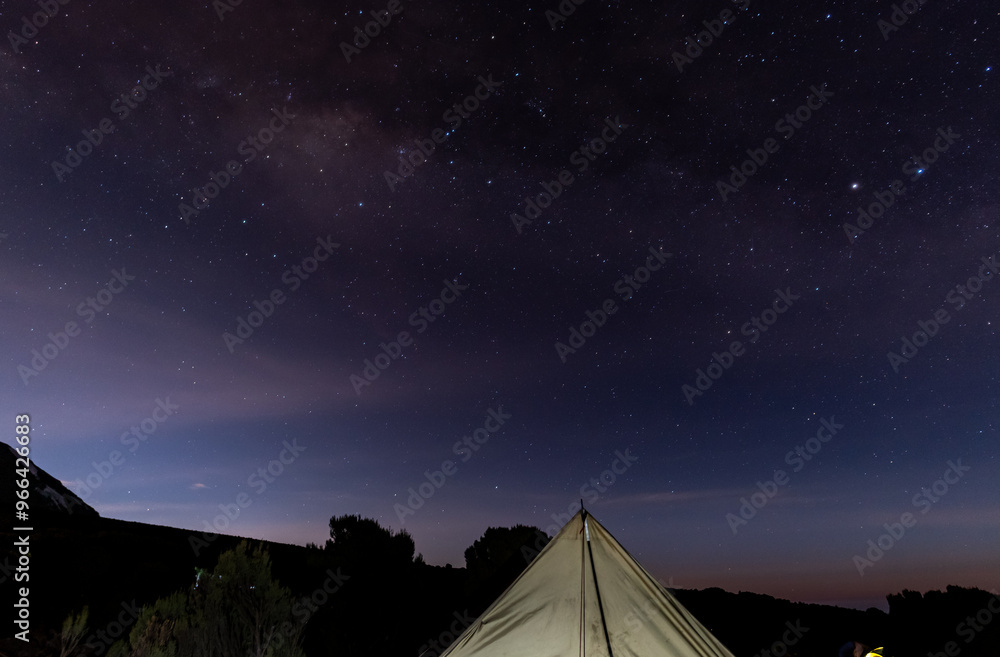 Starry night in the Kilimanjaro National Park, Tanzania Starry night in the Kilimanjaro National Park, Tanzania