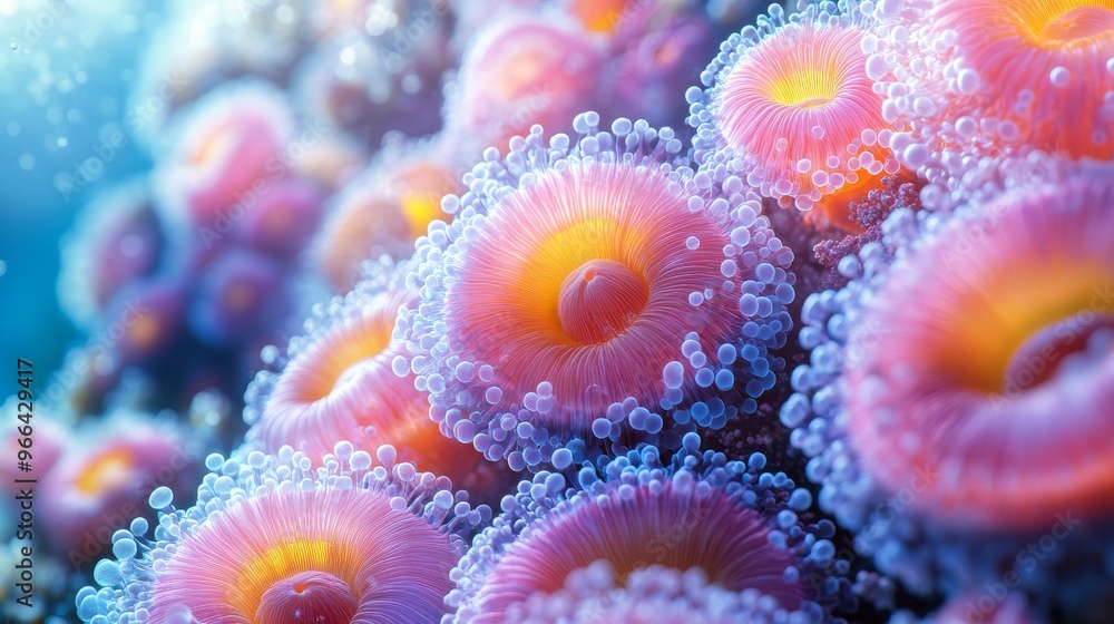 Fototapeta premium Exploring the vibrant diversity of the ocean microbiome in a coral reef ecosystem