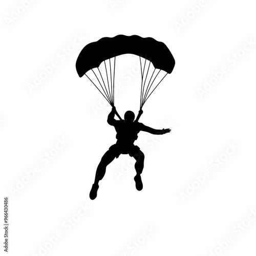 logo design of a skydiver with a transparent background