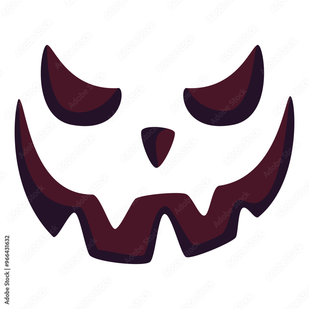 Scary Halloween face silhouette with creepy sewed smile, mouth with stitches. Spooky Helloween monster. Scary Halloween face silhouette with creepy sewed smile, mouth with stitches. Spooky Helloween monster.