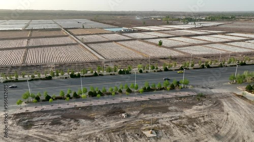 Stunning aerial video of Zhongwei tourist city landscape photo