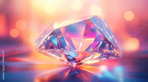 Sparkling Diamond on a Colorful Background