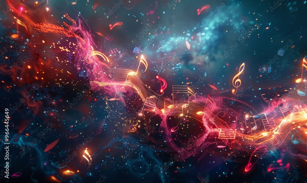 Obraz premium musical note themed wallpaper