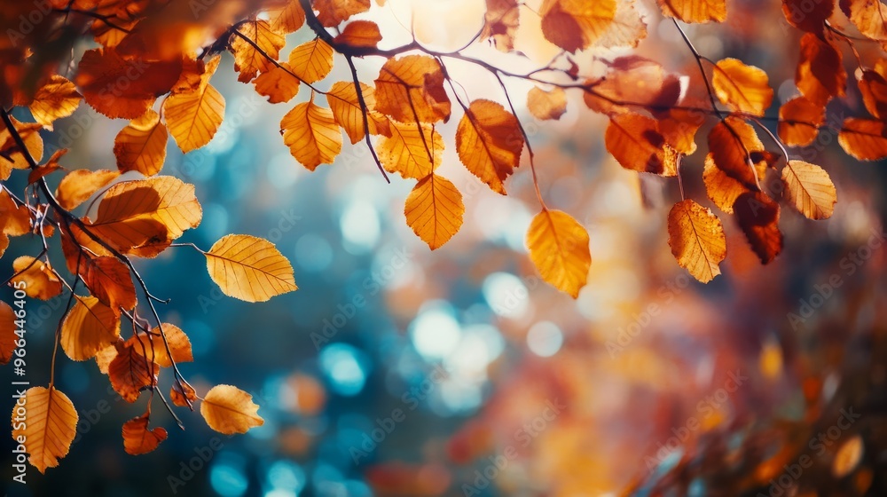 Autumn colorful bright leaves swinging in a tree in autumnal park. Autumn colorful background, fall backdrop Autumn colorful bright leaves swinging in a tree in autumnal park. Autumn colorful background, fall backdrop