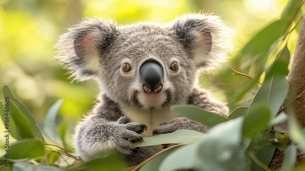Obraz premium Koala in the wild. Beautiful extreme close-up. Printable photo with Instant Download. Digital photography. Art Decor. Digital art.