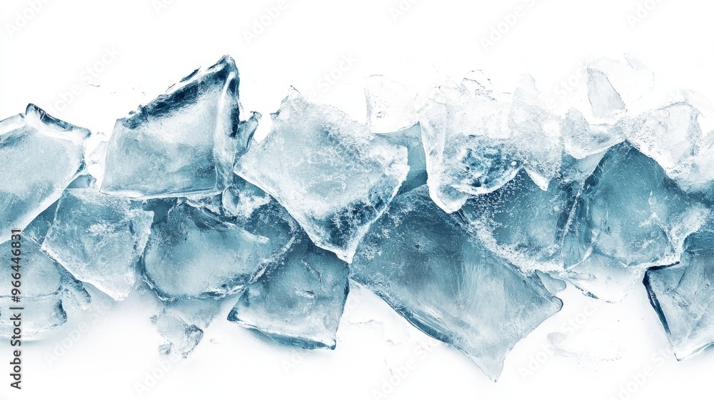 Broken Ice Wall isolated on white background Broken Ice Wall isolated on white background