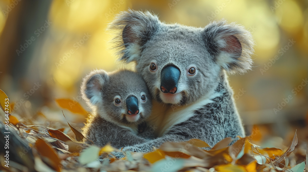 Obraz premium Koala in the wild. Beautiful extreme close-up. Printable photo with Instant Download. Digital photography. Art Decor. Digital art.