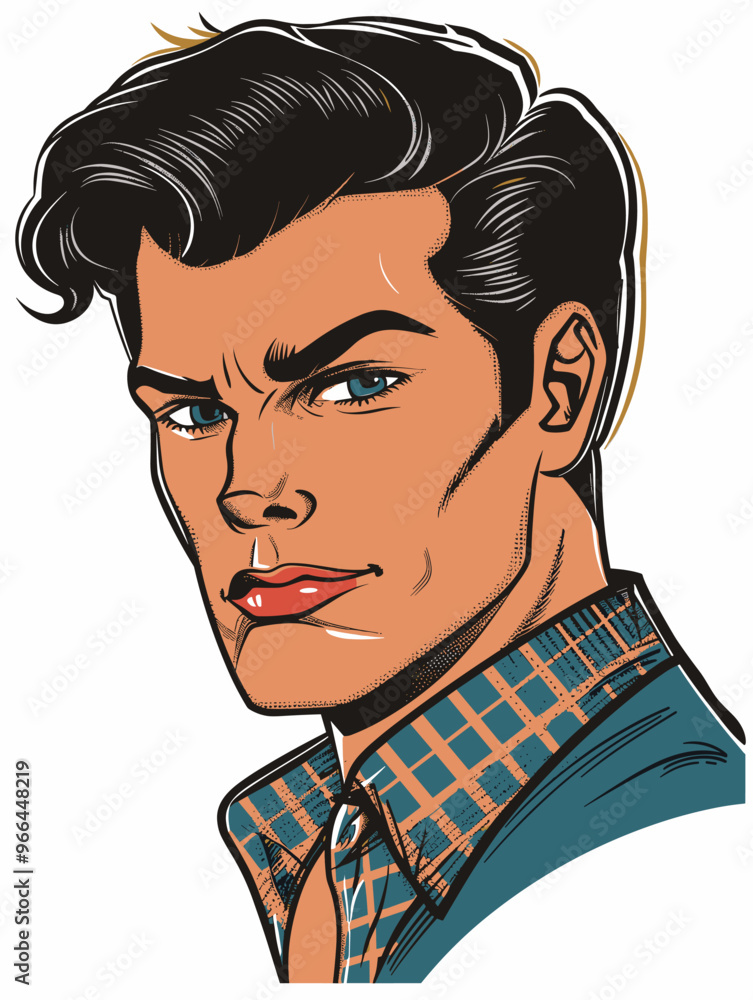 Portrait of a man in retro style. Vector illustration Portrait of a man in retro style. Vector illustration