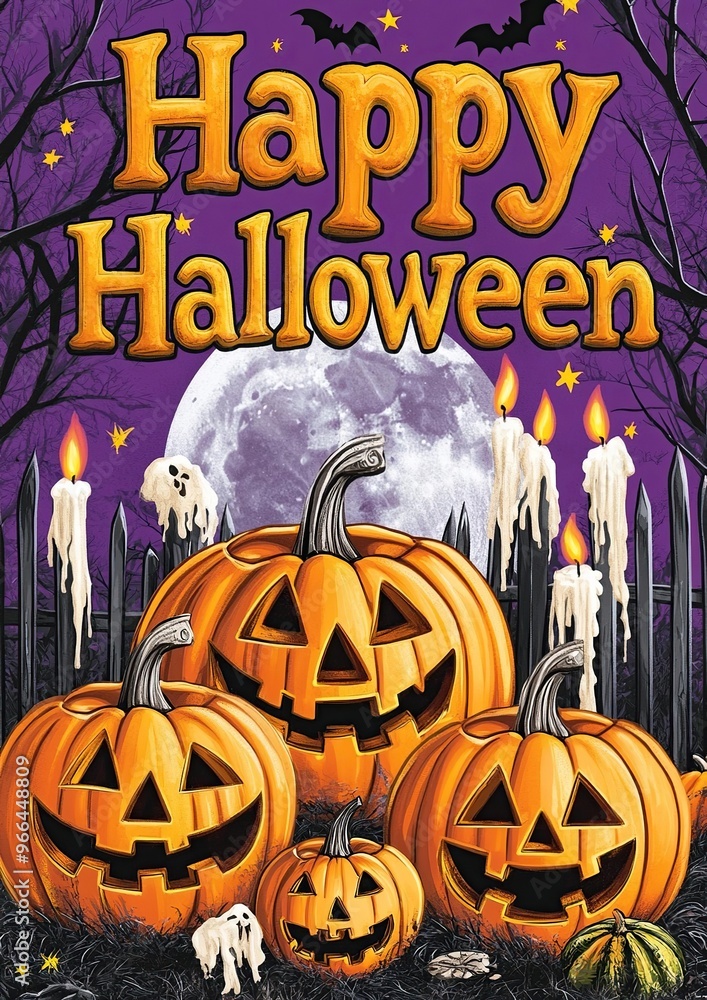 Banner with the words happy halloween Banner with the words happy halloween