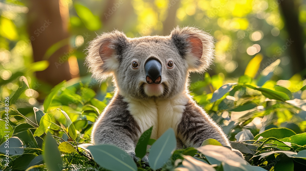 Fototapeta premium Koala in the wild. Beautiful extreme close-up. Printable photo with Instant Download. Digital photography. Art Decor. Digital art.
