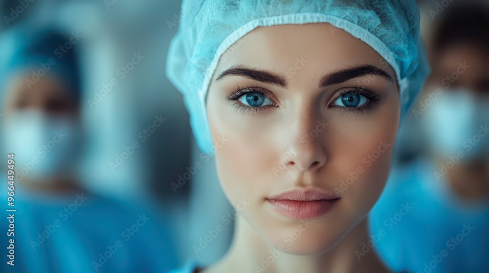 A focused healthcare professional preparing for surgery in the hospital A focused healthcare professional preparing for surgery in the hospital