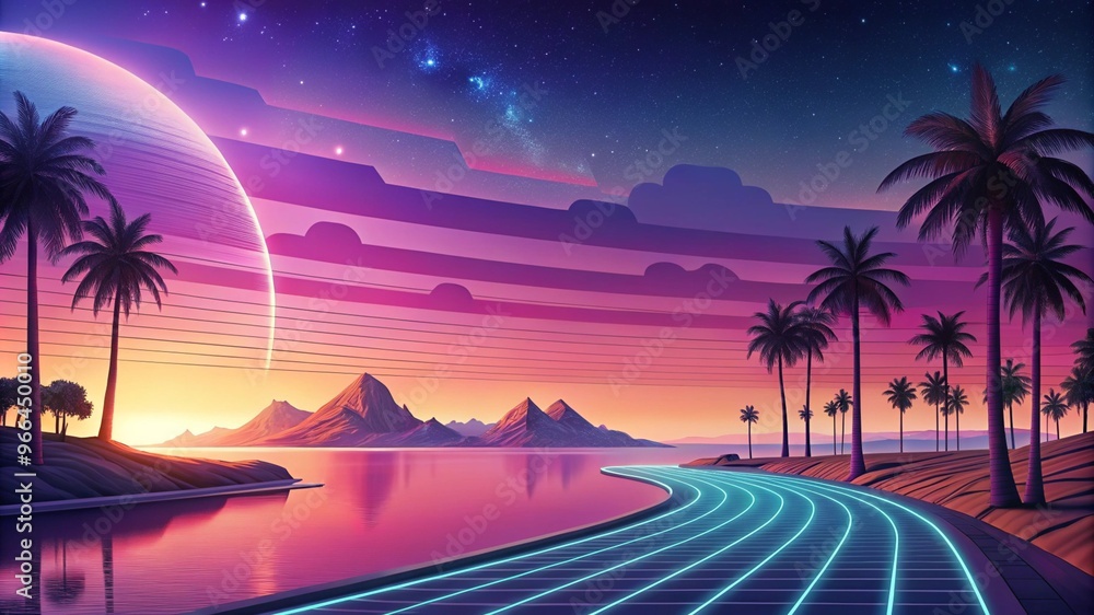 Fototapeta premium Sea cost beach with palm trees