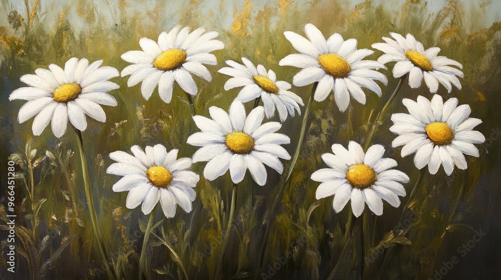 Obraz premium Oil painting Daisy flowers