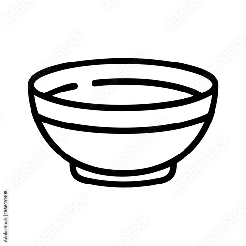Simple black and white bowl icon isolated on white background