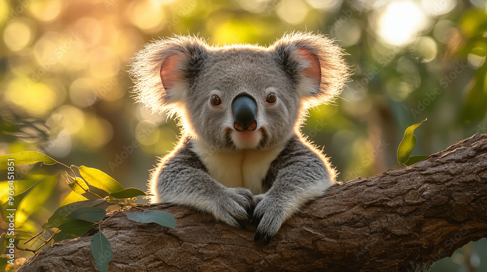 Fototapeta premium Koala in the wild. Beautiful extreme close-up. Printable photo with Instant Download. Digital photography. Art Decor. Digital art.