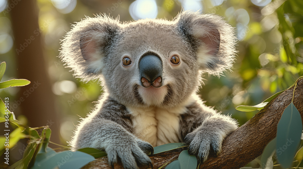 Obraz premium Koala in the wild. Beautiful extreme close-up. Printable photo with Instant Download. Digital photography. Art Decor. Digital art.