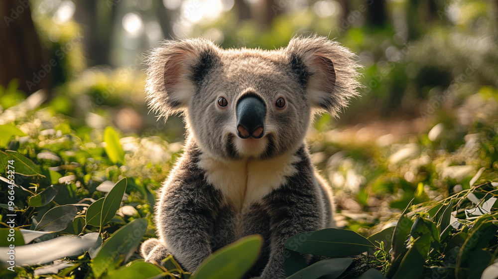Obraz premium Koala in the wild. Beautiful extreme close-up. Printable photo with Instant Download. Digital photography. Art Decor. Digital art.