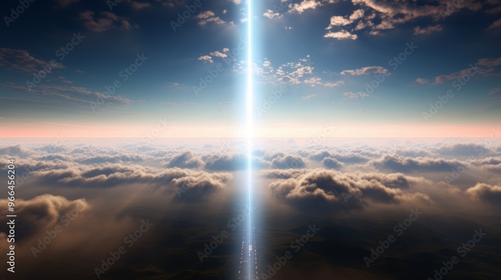 Heavenly light symbolizing divine presence blessing the world with illuminating rays Heavenly light symbolizing divine presence blessing the world with illuminating rays