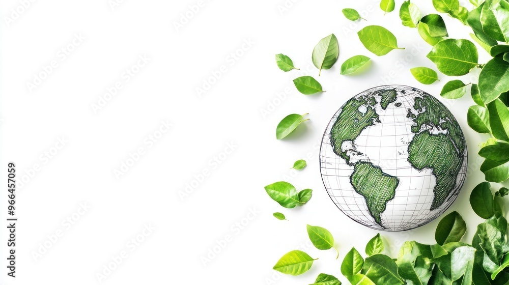 Green Leaves Surrounding the Globe Green Leaves Surrounding the Globe