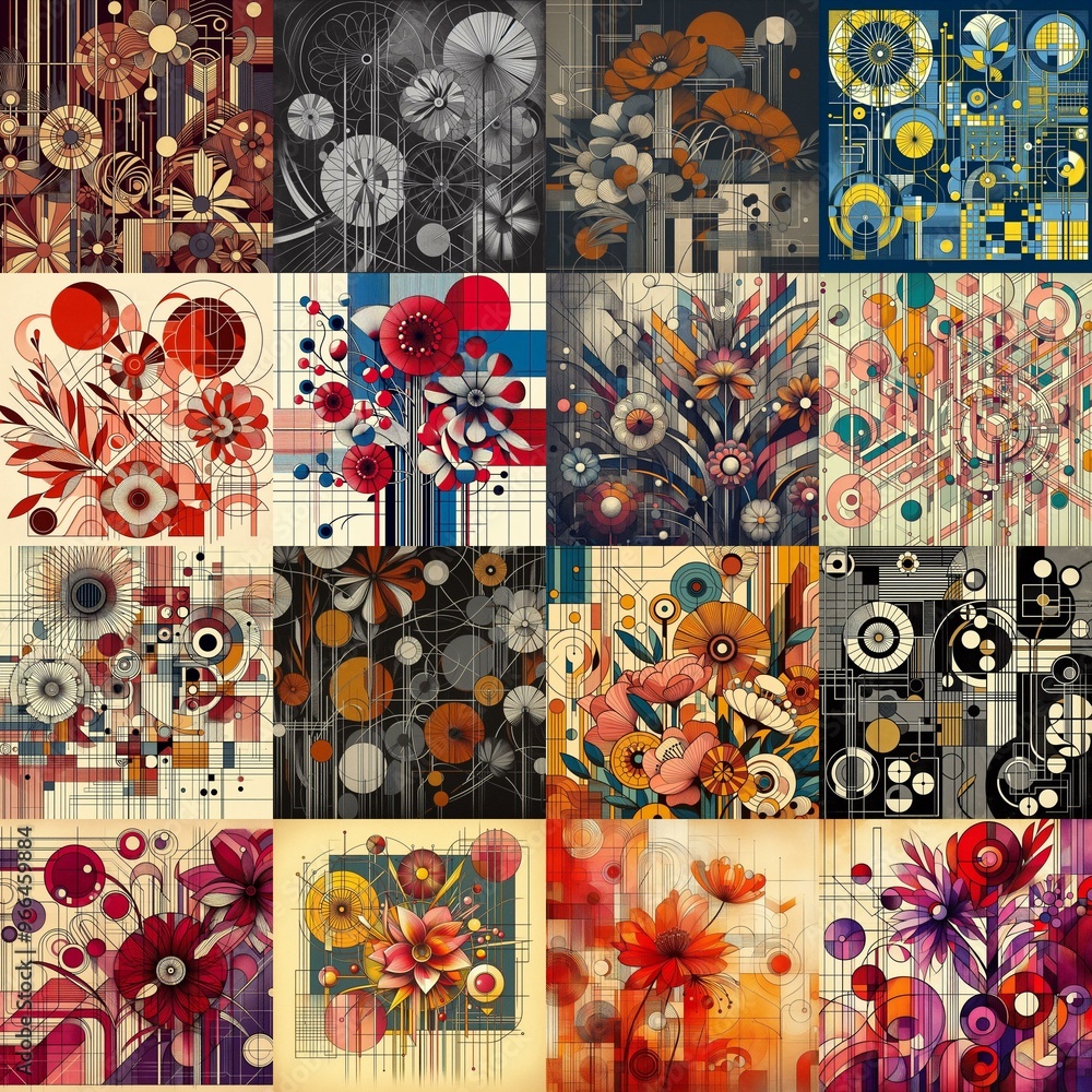 Obraz premium Illustration of flowers. Modern art style