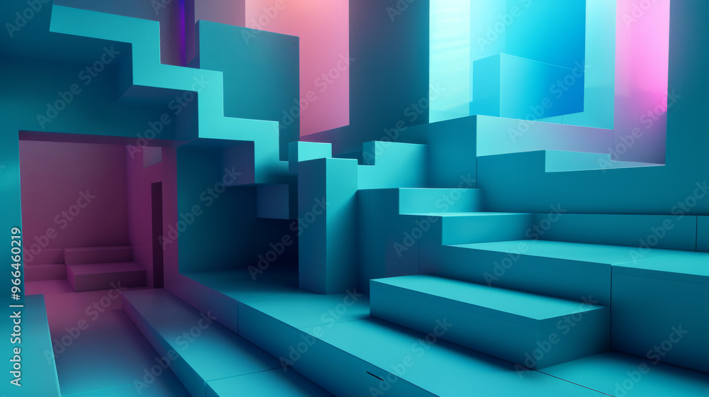 Steps and platforms: A background with 3D structures resembling steps and platforms that one can visually Steps and platforms: A background with 3D structures resembling steps and platforms that one can visually