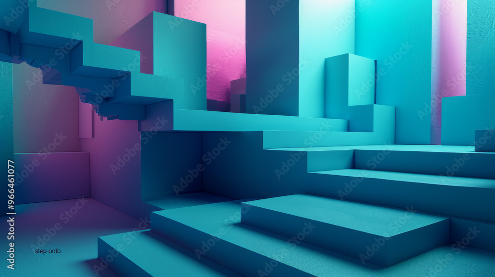 Steps and platforms: A background with 3D structures resembling steps and platforms that one can visually Steps and platforms: A background with 3D structures resembling steps and platforms that one can visually