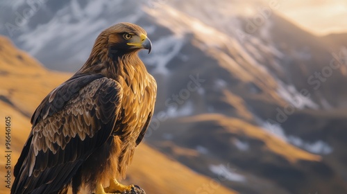 Golden Eagle in Majestic Mountain Landscape