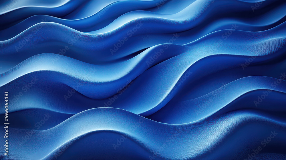 Textured waves of deep blue fabric undulating gracefully under soft light in a creative still life composition Textured waves of deep blue fabric undulating gracefully under soft light in a creative still life composition