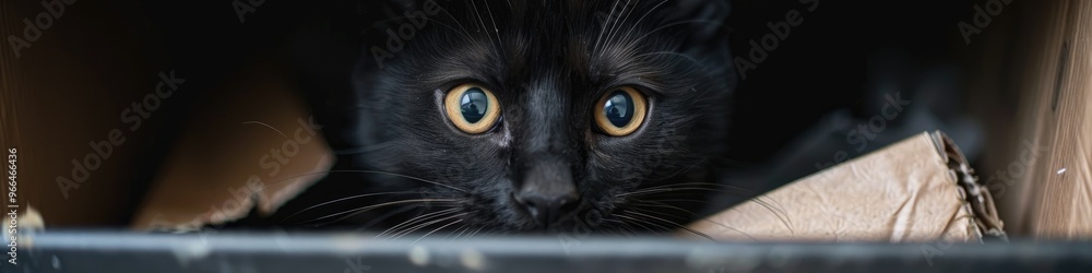 Black cat curled up inside a vessel Black cat curled up inside a vessel
