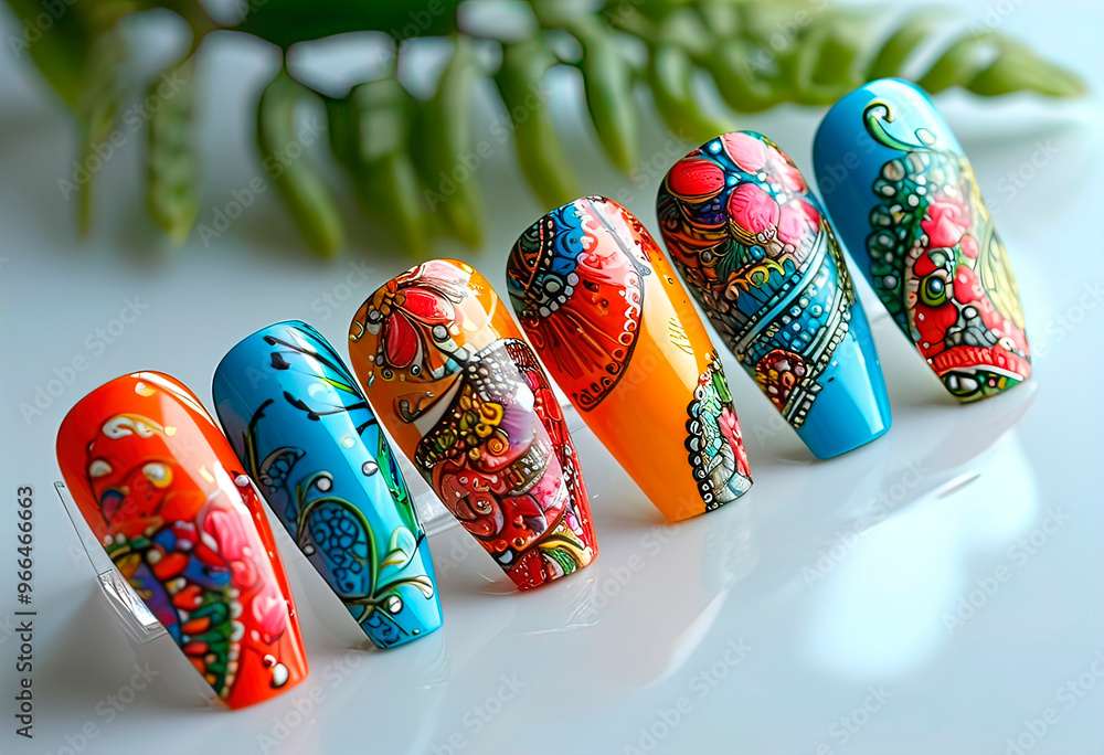 women's fingers with modern acrylic nail design, nail design business, acrylic nails, women's manicure women's fingers with modern acrylic nail design, nail design business, acrylic nails, women's manicure