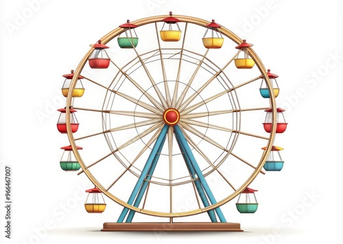 Simple Drawing Of A Classic Ferris Wheel Against A White Background, Perfect For Beginner Artists Or Design Projects.