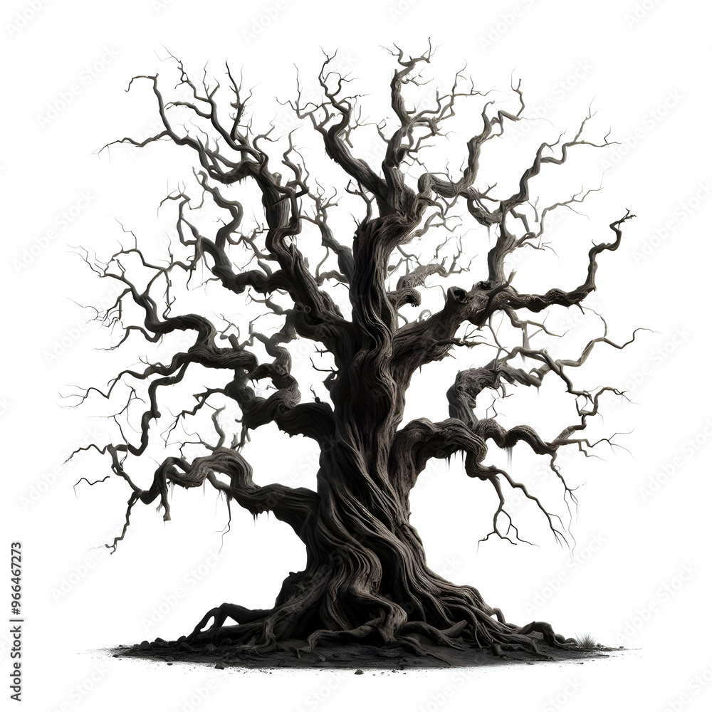 old dead tree isolated on white background old dead tree isolated on white background