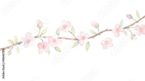 PNG Sakura as divider watercolor blossom flower plant.