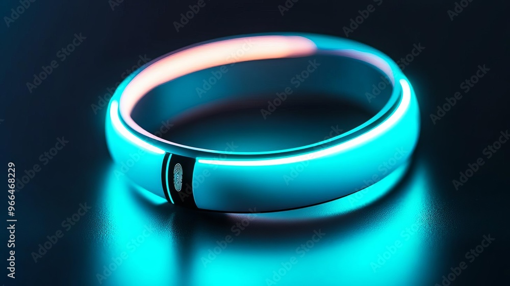 Futuristic wristband with fingerprint scanning capabilities, wearable security, future tech Futuristic wristband with fingerprint scanning capabilities, wearable security, future tech