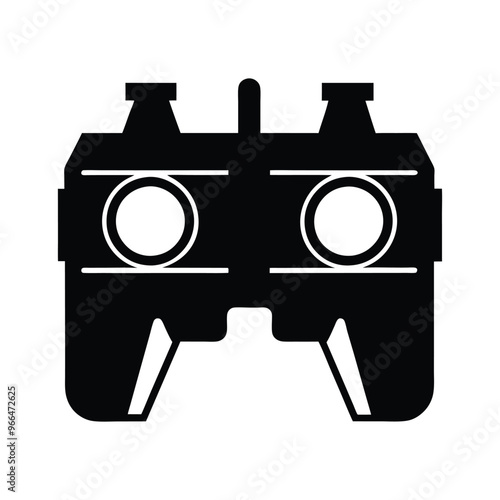Stereoscope silhouette black vector art , Photographer silhouette vector art illustration.
