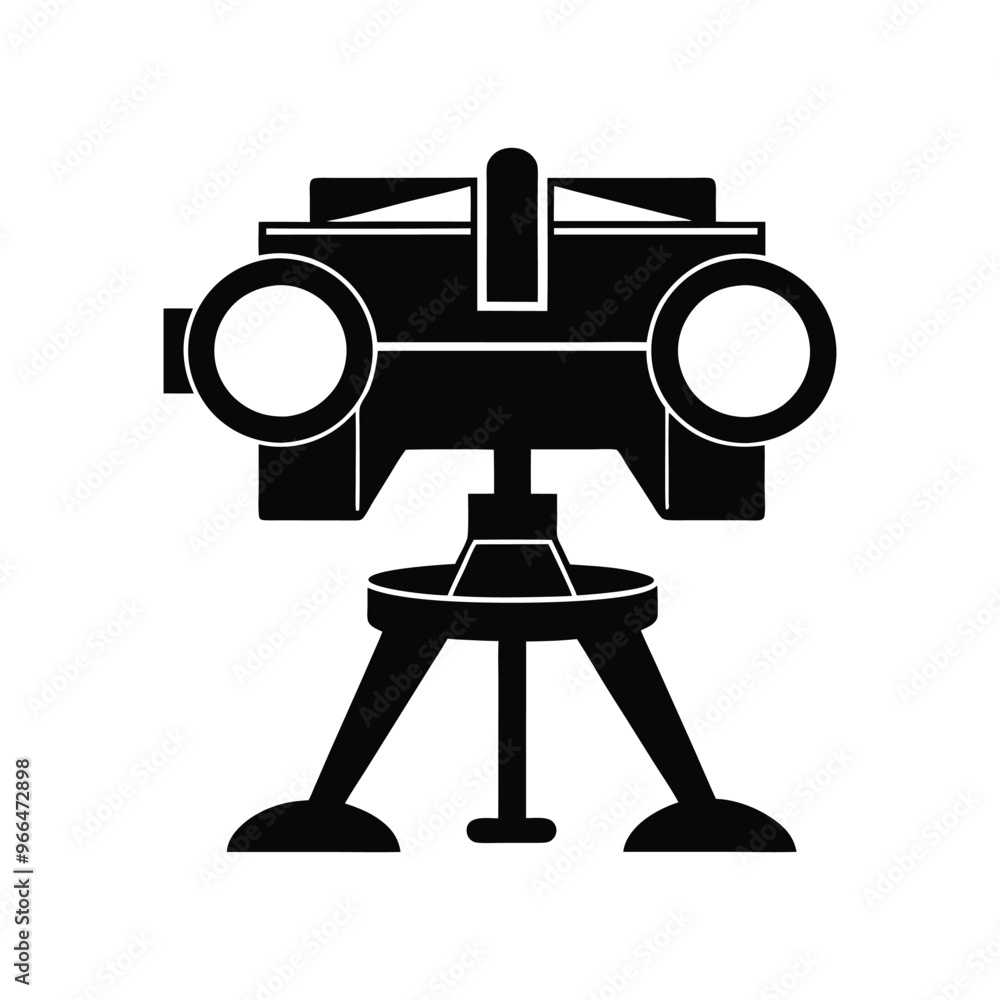 Fototapeta premium Stereoscope silhouette black vector art , Photographer silhouette vector art illustration.