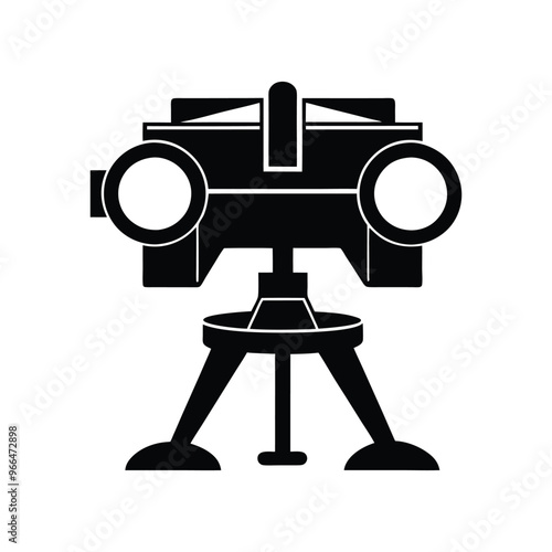 Stereoscope silhouette black vector art , Photographer silhouette vector art illustration.