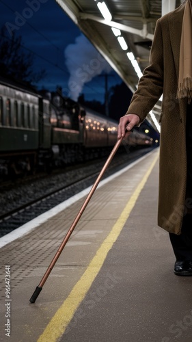 Elegant Vintage Fashion at the Train Station