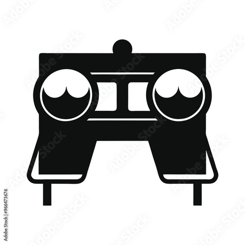 Stereoscope silhouette black vector art , Photographer silhouette vector art illustration.