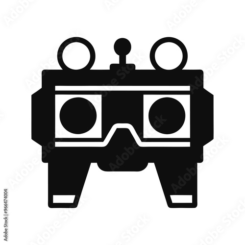 Stereoscope silhouette black vector art , Photographer silhouette vector art illustration.