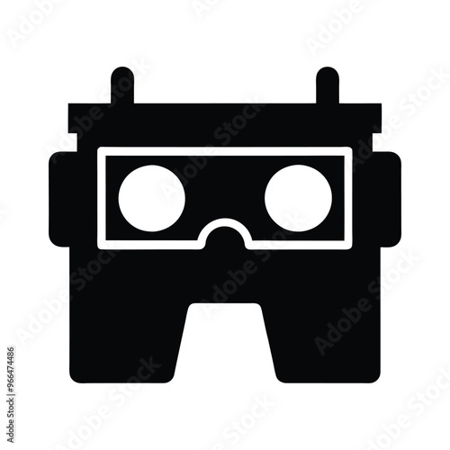 Stereoscope silhouette black vector art , Photographer silhouette vector art illustration.