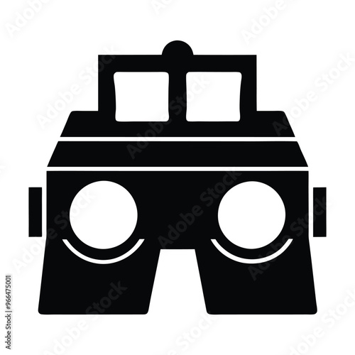 Stereoscope silhouette black vector art , Photographer silhouette vector art illustration.