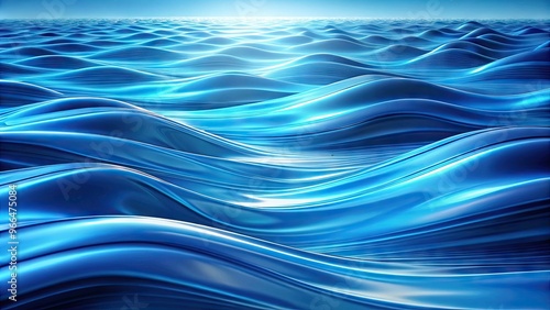 Vibrant blue wave background featuring undulating curves and smooth ripples, evoking a sense of calmness and serenity in a mesmerizing ocean-inspired visual landscape.