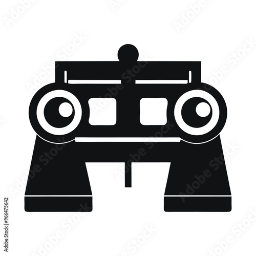 Stereoscope silhouette black vector art , Photographer silhouette vector art illustration.
